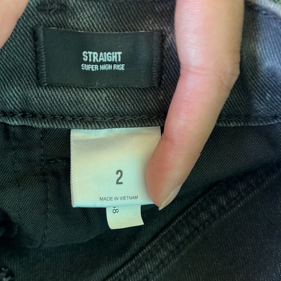 Express Straight Leg High Rise Black Jeans - Picture 6 of 8